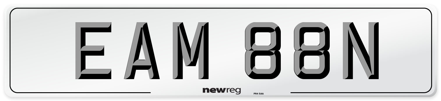 EAM 88N Number Plate from New Reg